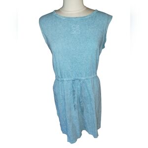 Calvin Klein NWT Light Blue Sleeveless Dress, Casual Soft Fabric, Tie Waist